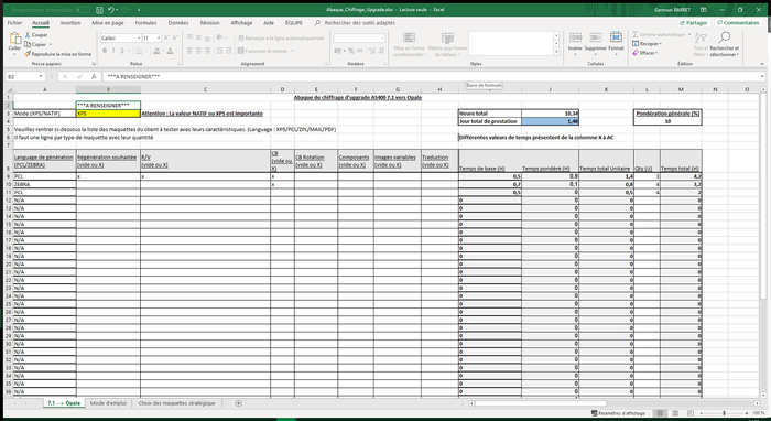 Excel spreadsheet preview